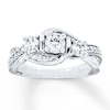 Thumbnail Image 1 of Previously Owned Diamond Engagement Ring 1 ct tw Round-cut 10K White Gold - Size 11.75
