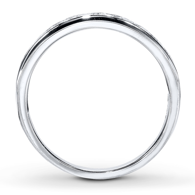 Main Image 2 of Previously Owned Diamond Anniversary Band 1/2 ct tw Round-cut 14K White Gold - Size 4.5