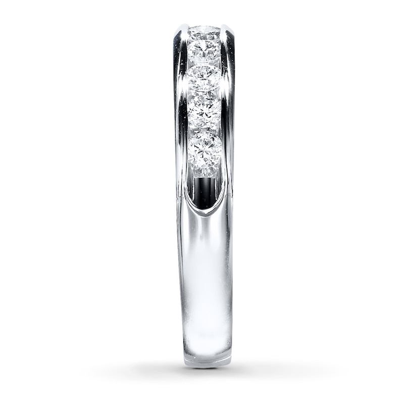 Main Image 3 of Previously Owned Diamond Anniversary Band 1/2 ct tw Round-cut 14K White Gold - Size 4.5