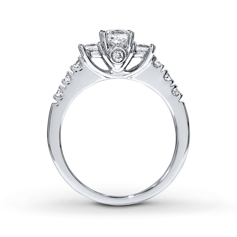Main Image 2 of Previously Owned THE LEO Engagement Ring 7/8 ct tw Princess & Round-cut Diamonds 14K White Gold - Size 4.5