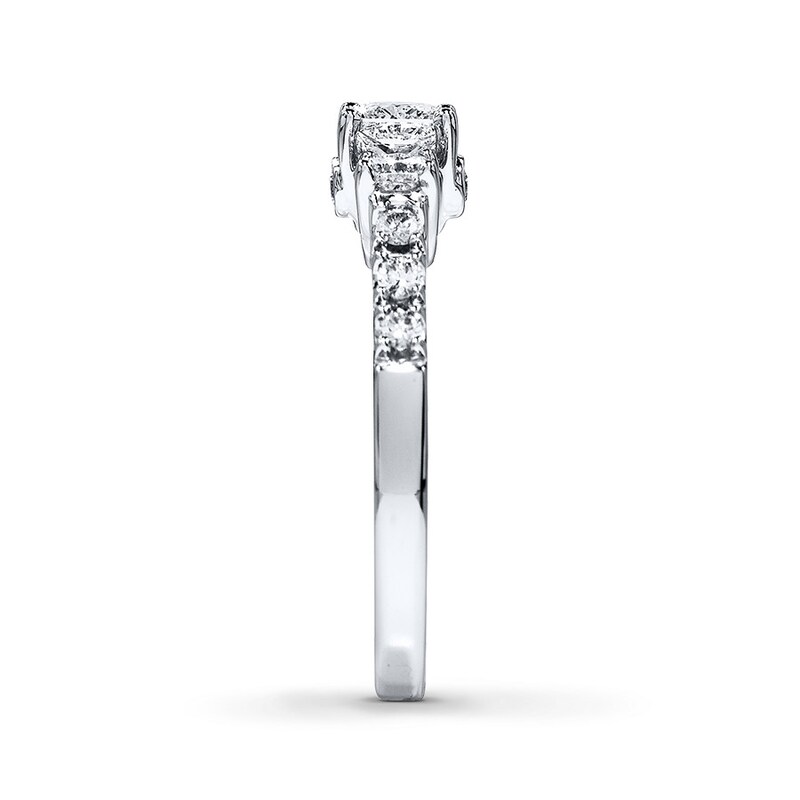 Main Image 3 of Previously Owned THE LEO Engagement Ring 7/8 ct tw Princess & Round-cut Diamonds 14K White Gold - Size 4.5