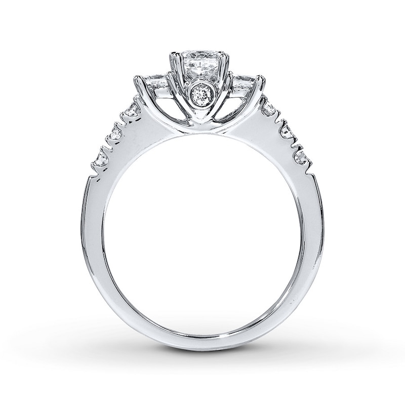Previously Owned THE LEO Engagement Ring 7/8 ct tw Princess & Round-cut Diamonds 14K White Gold - Size 8.75