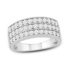 Thumbnail Image 1 of Previously Owned Triple Row Diamond Ring 1 ct tw Round-cut 10K White Gold - Size 9