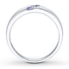 Thumbnail Image 2 of Previously Owned Men's Sapphire Ring 1/10 ct tw Square-cut Diamond 10K White Gold - Size 5.5