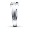 Thumbnail Image 3 of Previously Owned Men's Sapphire Ring 1/10 ct tw Square-cut Diamond 10K White Gold - Size 5.5
