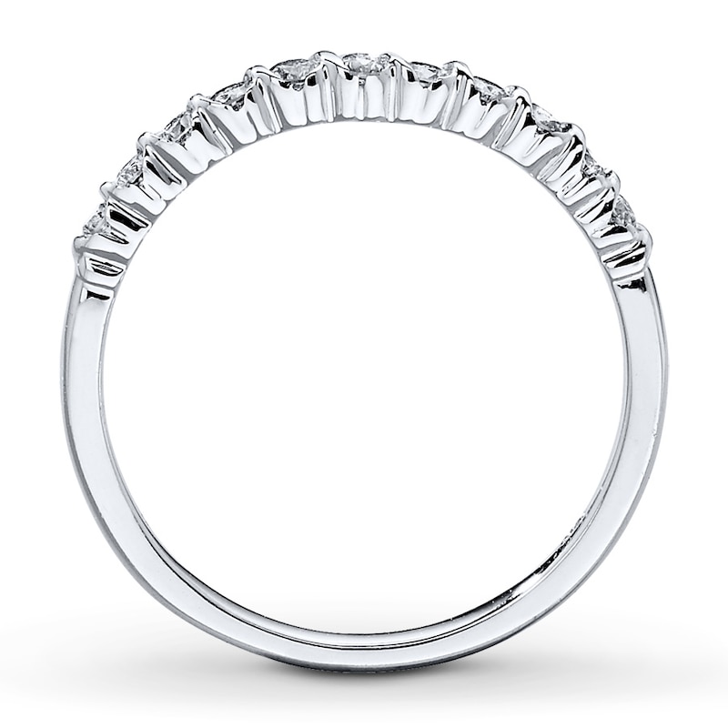 Main Image 2 of Previously Owned Diamond Anniversary Band 1/4 ct tw Round-cut 10K White Gold - Size 10.75