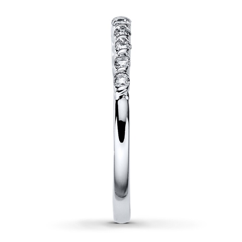 Main Image 3 of Previously Owned Diamond Anniversary Band 1/4 ct tw Round-cut 10K White Gold - Size 10.75