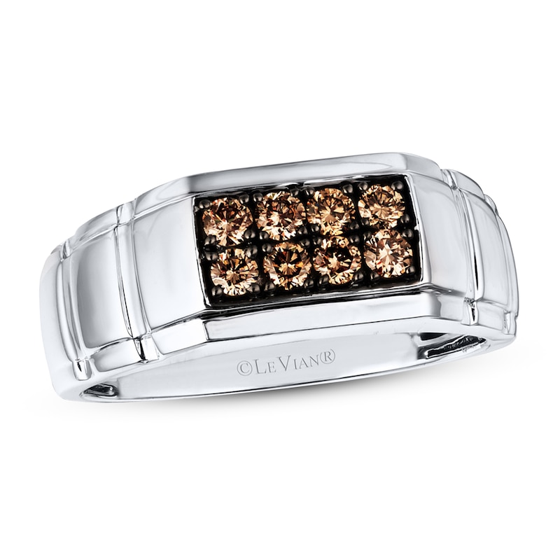 Main Image 1 of Previously Owned Le Vian Chocolate Diamonds 3/8 ct tw Round-cut Men's Band 14K Gold Size 6.25