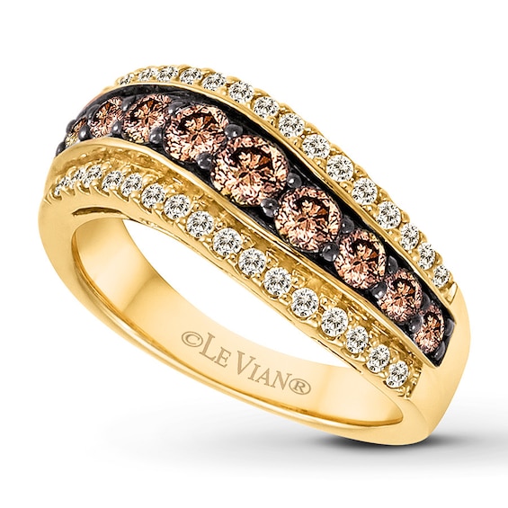 Previously Owned Le Vian Chocolate Diamonds 1-1/6 ct tw Round-cut Ring 14K Honey Gold Size