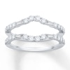 Thumbnail Image 1 of Previously Owned Diamond Enhancer Ring 3/4 ct tw Round & Baguette-cut 14K White Gold - Size 3.75