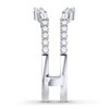 Thumbnail Image 3 of Previously Owned Diamond Enhancer Ring 3/4 ct tw Round & Baguette-cut 14K White Gold - Size 3.75
