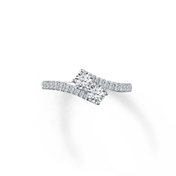 Previously Owned Ever Us Two-Stone Anniversary Ring 3/4 ct tw Round-cut Diamonds 14K White Gold 9.75