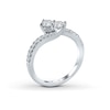 Thumbnail Image 2 of Previously Owned Ever Us Two-Stone Anniversary Ring 3/4 ct tw Round-cut Diamonds 14K White Gold Size 9.75
