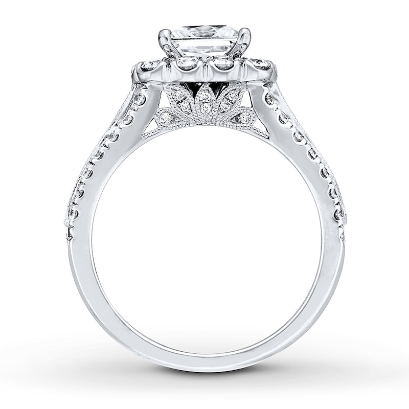 Previously Owned Neil Lane Diamond Engagement Ring 3 ct tw Princess & Round-cut 14K White Gold