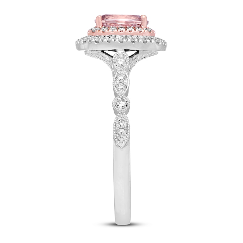Previously Owned Neil Lane Morganite Engagement Ring 5/8 ct tw Round-cut Diamonds 14K Gold