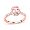 Thumbnail Image 0 of Previously Owned Morganite Engagement Ring 1/4 ct tw Round-cut Diamonds 14K Rose Gold
