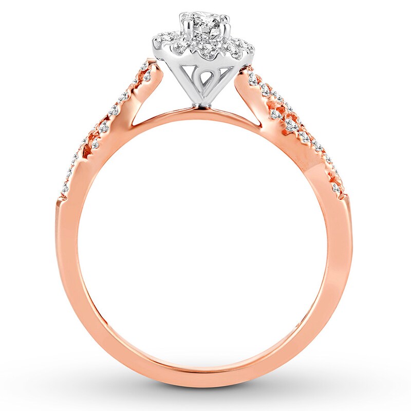 Main Image 2 of Previously Owned Diamond Engagement Ring 3/8 ct tw Round-cut 10K Two-Tone Gold