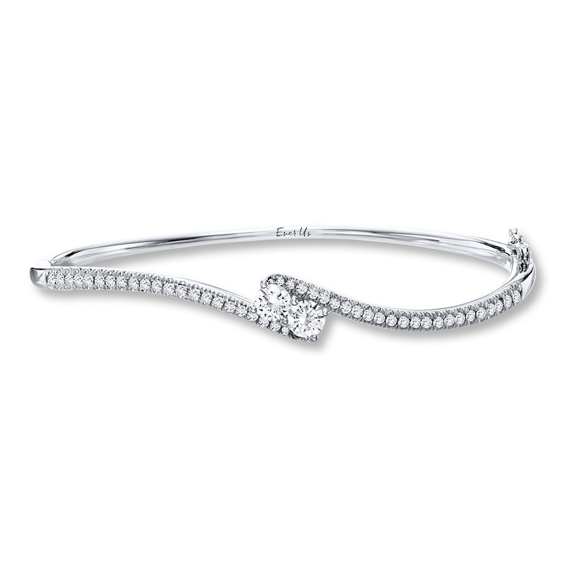 Main Image 1 of Previously Owned Ever Us Bangle Bracelet 1 carat tw Diamonds 14K White Gold