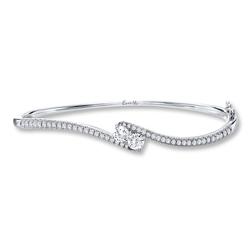 Main Image 1 of Previously Owned Ever Us Bangle Bracelet 1 carat tw Diamonds 14K White Gold