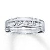 Previously Owned Men's Diamond Wedding Band 1/4 ct tw Round-cut 10K White Gold
