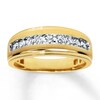 Thumbnail Image 1 of Previously Owned Men's Wedding Band 1/2 ct tw Round-cut Diamonds 10K Yellow Gold