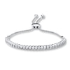Thumbnail Image 1 of Previously Owned Diamond Bolo Bracelet 1/4 ct tw Round-cut 10K White Gold