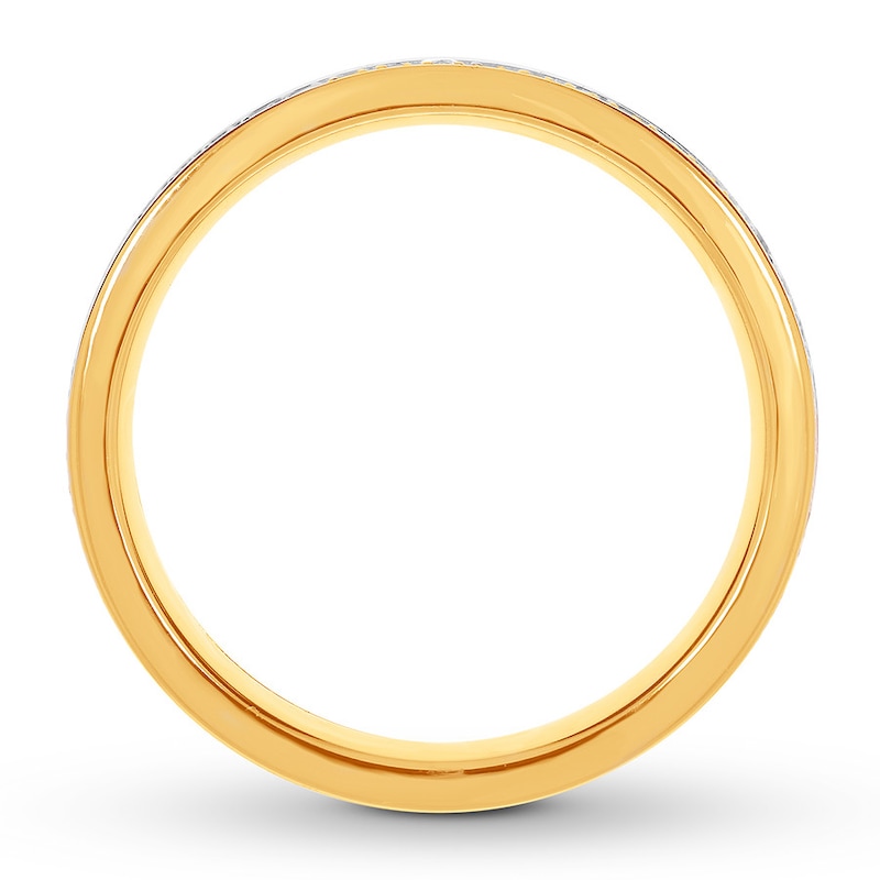 Main Image 2 of Previously Owned Men's Diamond Spinning Wedding Band 1 ct tw Round-cut 14K Two-Tone Gold - Size 10