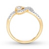 Thumbnail Image 2 of Previously Owned Interwoven Diamond Ring 1/10 ct tw Round-cut 10K Yellow Gold