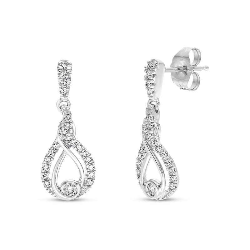 Main Image 1 of Previously Owned Interwoven Diamond Earrings 1/4 ct tw 10K White Gold
