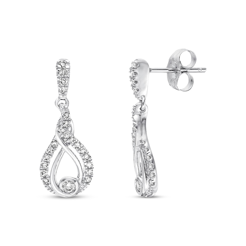 Main Image 2 of Previously Owned Interwoven Diamond Earrings 1/4 ct tw 10K White Gold