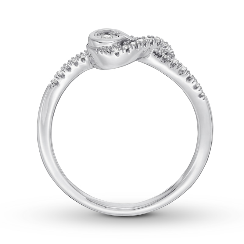 Previously Owned Interwoven Diamond Ring 1/10 ct tw Round-cut Sterling Silver