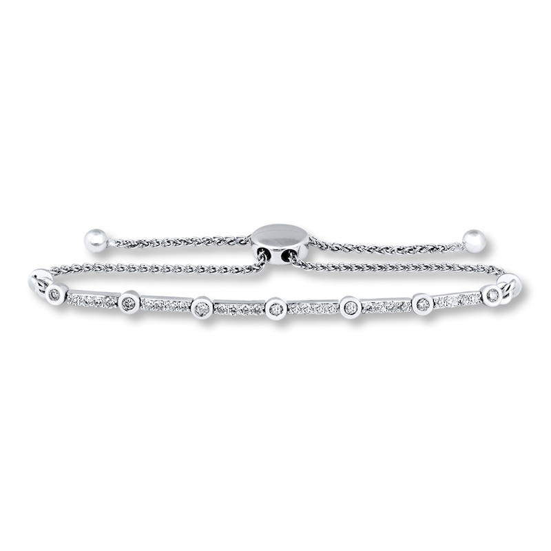 Main Image 1 of Previously Owned Diamond Bolo Bracelet 3/4 ct tw 14K White Gold 9.5"