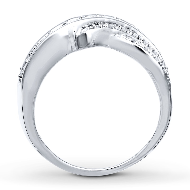 Main Image 2 of Previously Owned Diamond Ring 1/10 ct tw Round-cut Sterling Silver Size 5