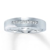 Thumbnail Image 1 of Previously Owned Men's Diamond Wedding Band 1/4 ct tw Square-cut 14K White Gold - Size 12.75