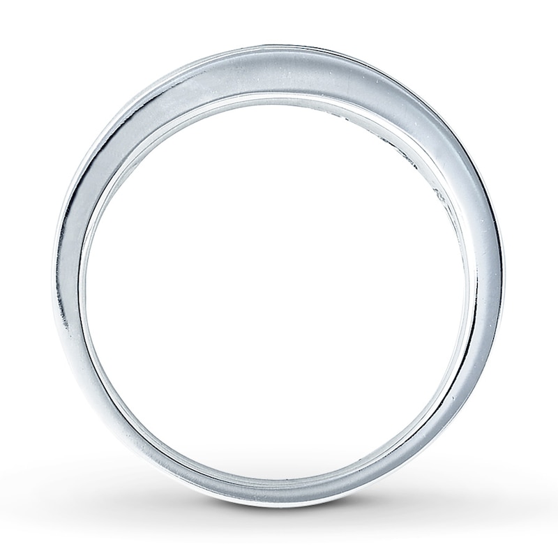 Main Image 2 of Previously Owned Men's Diamond Wedding Band 1/4 ct tw Square-cut 14K White Gold - Size 12.75