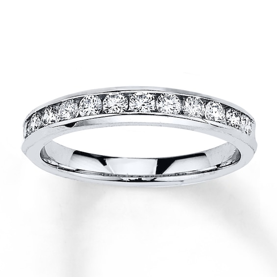 Previously Owned Diamond Anniversary Band 1/2 ct tw Round-cut 10K White Gold Size