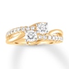 Thumbnail Image 1 of Previously Owned Ever Us Two-Stone Diamond Anniversary Ring 1 ct tw Round-cut 14K Yellow Gold Size 10