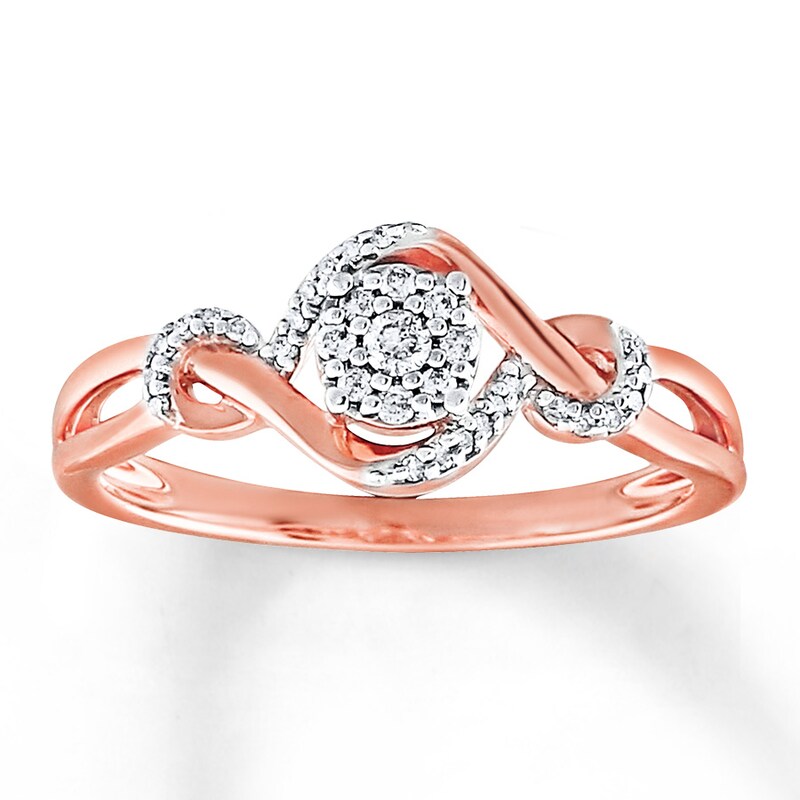 Main Image 1 of Previously Owned Diamond Ring 1/8 ct tw Round-cut 10K Rose Gold - Size 4.75