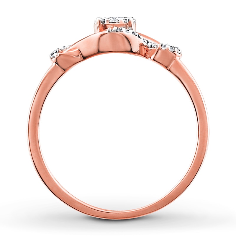 Main Image 2 of Previously Owned Diamond Ring 1/8 ct tw Round-cut 10K Rose Gold - Size 4.75