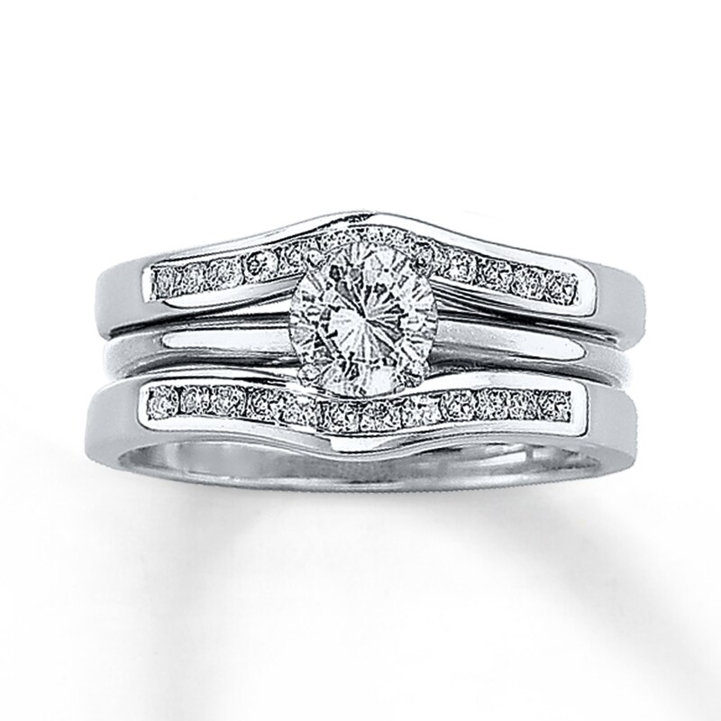 Main Image 3 of Previously Owned Enhancer 1/4 ct tw Round-cut Diamonds 14K White Gold - Size 5.25