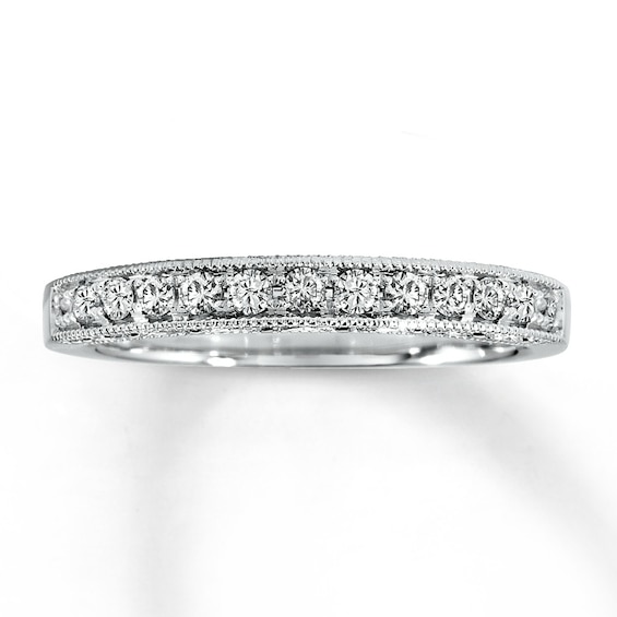 Previously Owned Wedding Band 1/4 ct tw Round-cut Diamonds 14K White Gold Size