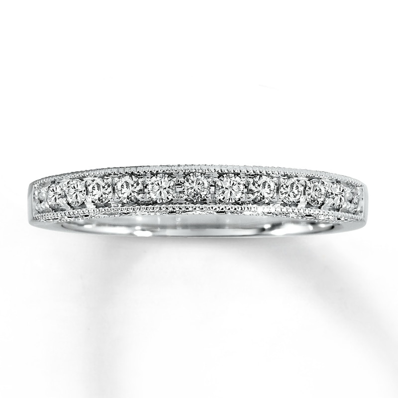 Main Image 1 of Previously Owned Wedding Band 1/4 ct tw Round-cut Diamonds 14K White Gold Size 4.5