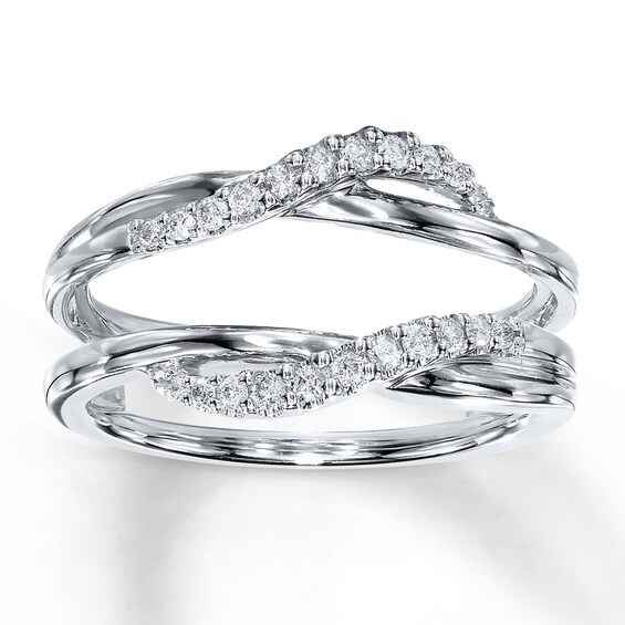 Previously Owned Enhancer 1/5 ct tw Round-cut Diamonds 14K White Gold Size 8.5