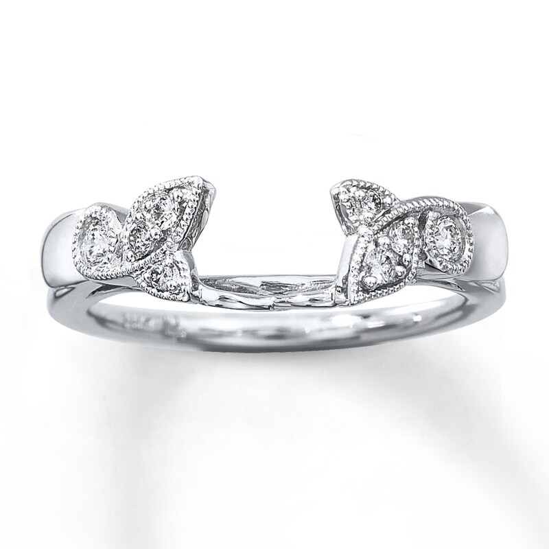 Main Image 1 of Previously Owned Diamond Enhancer Ring 1/6 ct tw Round-cut 14K White Gold - Size 9.5