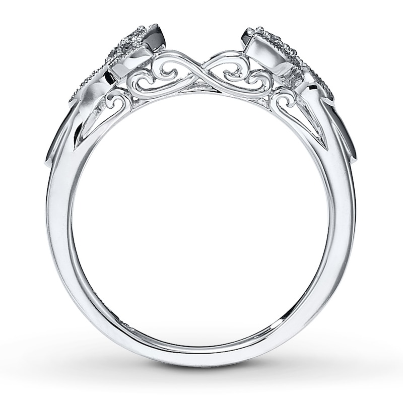 Main Image 2 of Previously Owned Diamond Enhancer Ring 1/6 ct tw Round-cut 14K White Gold - Size 9.5