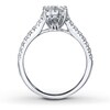 Thumbnail Image 2 of Previously Owned Diamond Engagement Ring 1 ct tw Oval & Round-cut 14K White Gold - Size 4.75