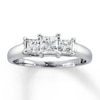 Thumbnail Image 1 of Previously Owned 3-Stone Diamond Engagement Ring 1 ct tw Princess-cut 14K White Gold Size 8.75