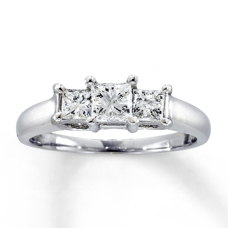 Previously Owned 3-Stone Diamond Engagement Ring 1 ct tw Princess-cut ...
