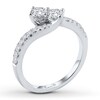 Thumbnail Image 2 of Previously Owned Ever Us Two-Stone Anniversary Ring 1/2 ct tw Round-cut Diamonds 14K White Gold Size 4.75
