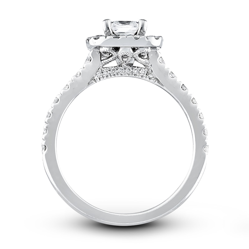 Main Image 2 of Previously Owned Neil Lane Diamond Engagement Ring 1-3/8 ct tw Cushion & Round-cut 14K White Gold Size 5.25